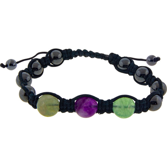 Magnetic Hematite Bracelet - Rainbow Fluorite