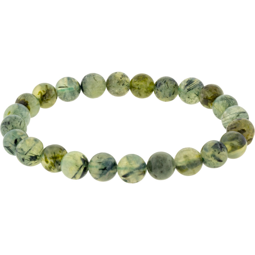 Elastic Bracelet 8mm Round Beads - Prehnite