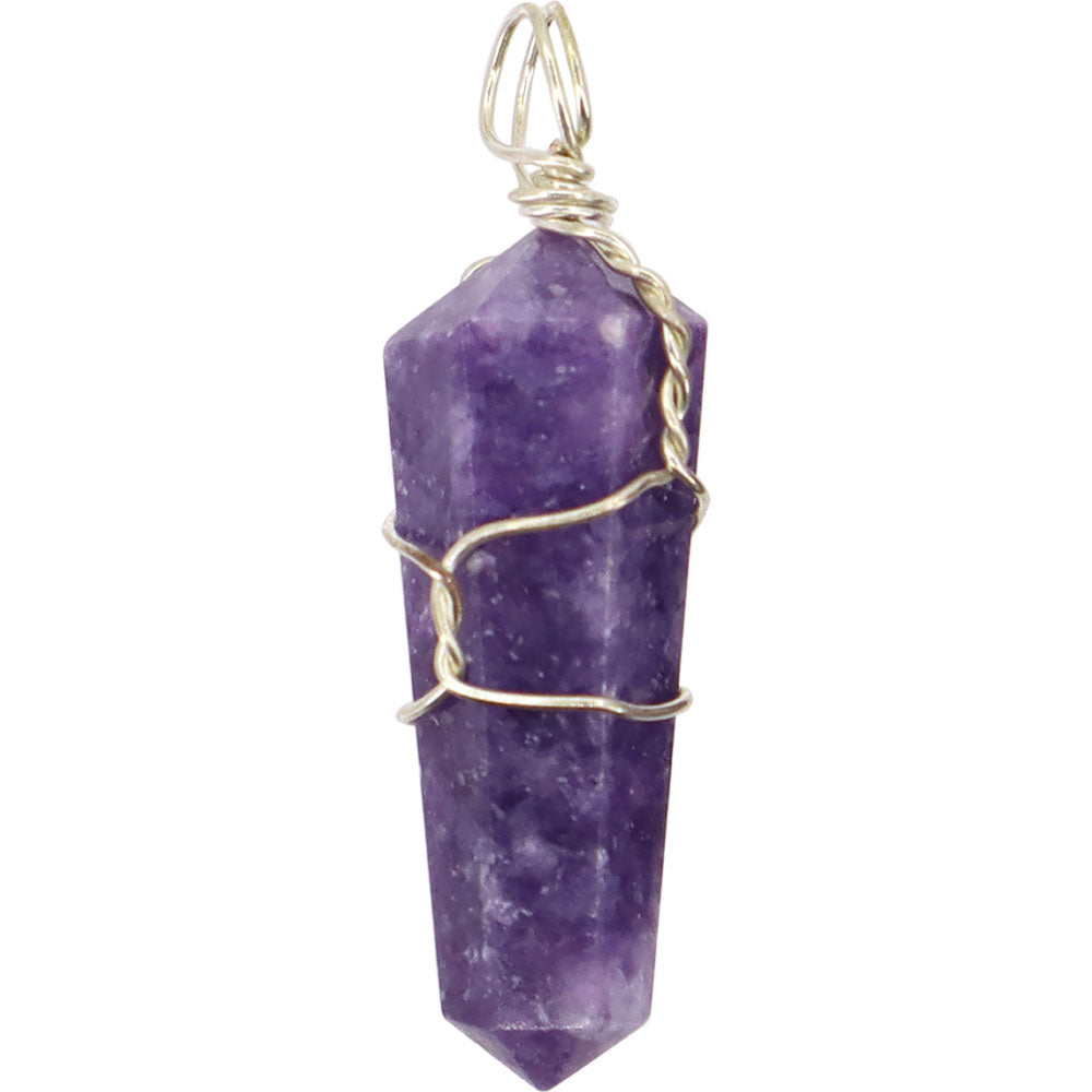 Wire Wrapped Point Pendant - Lepidolite
