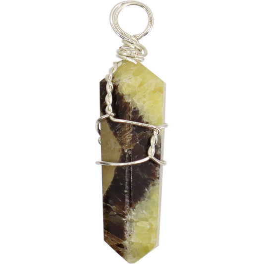 Wire Wrapped Point Pendant - Septerian Jasper