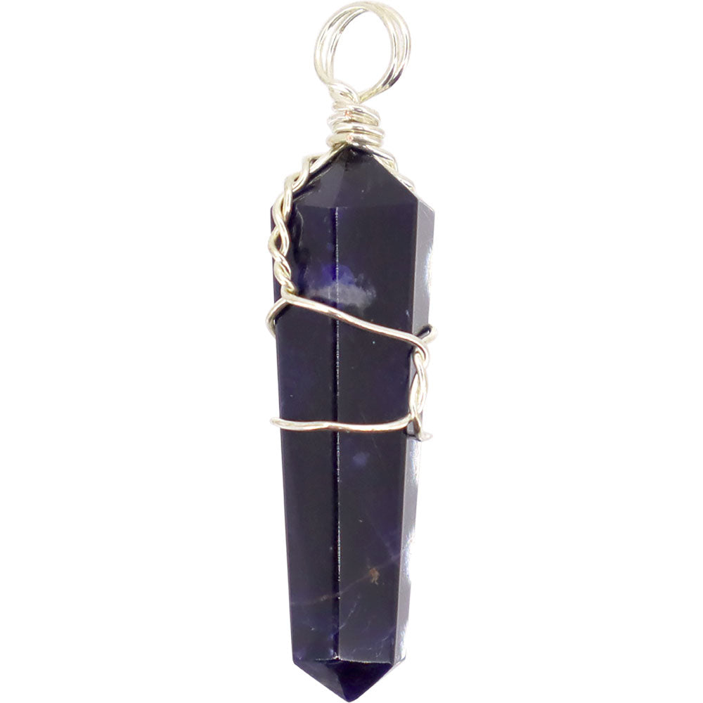 Wire Wrapped Point Pendant - Sodalite