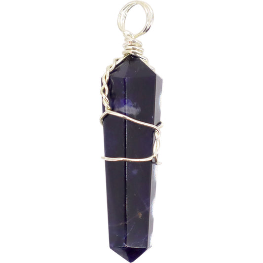 Wire Wrapped Point Pendant - Sodalite