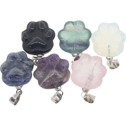 Gemstone Pendant - Dog Paw Assorted