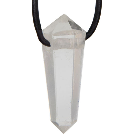 Double Terminated Point Necklace - Clear Quartz