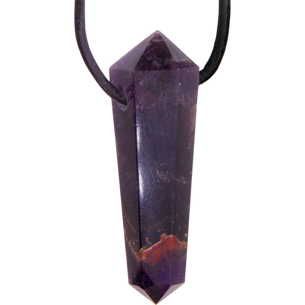 Double Terminated Point Necklace - Amethyst