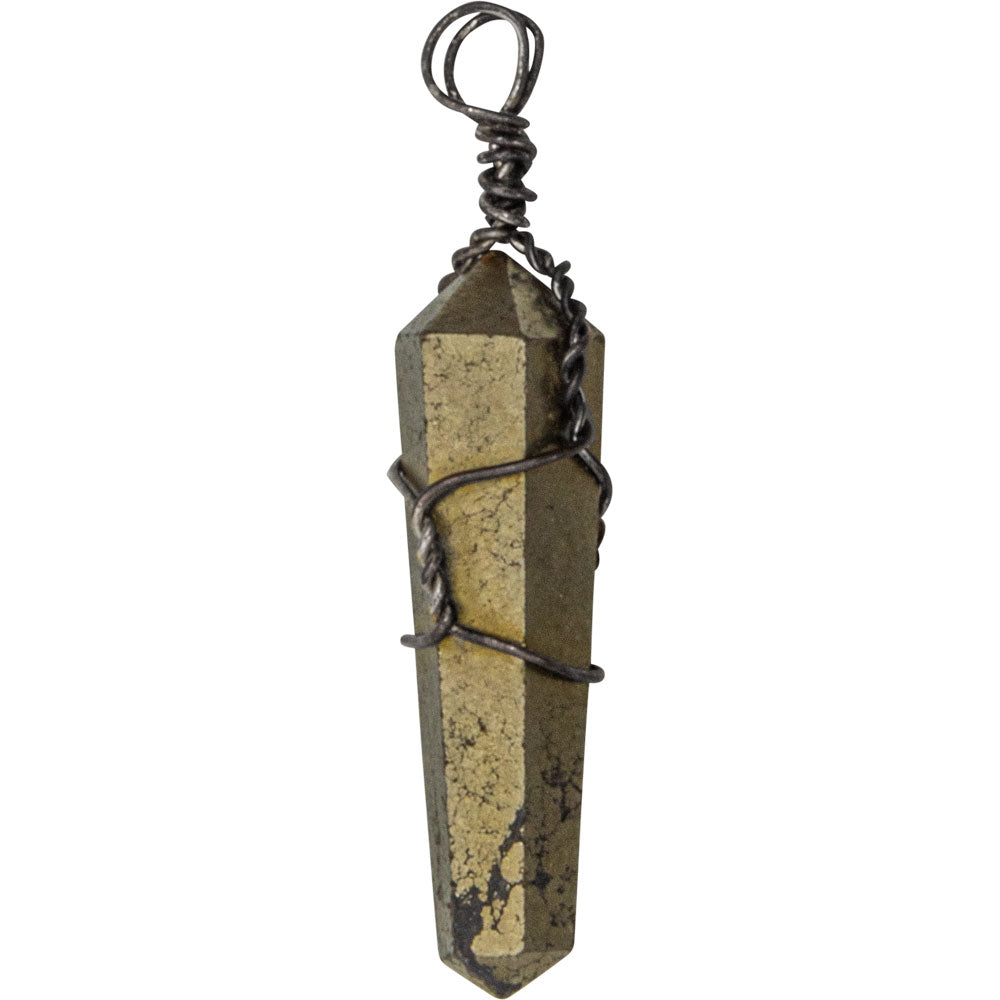 Wire Wrapped Point Pendants - Pyrite