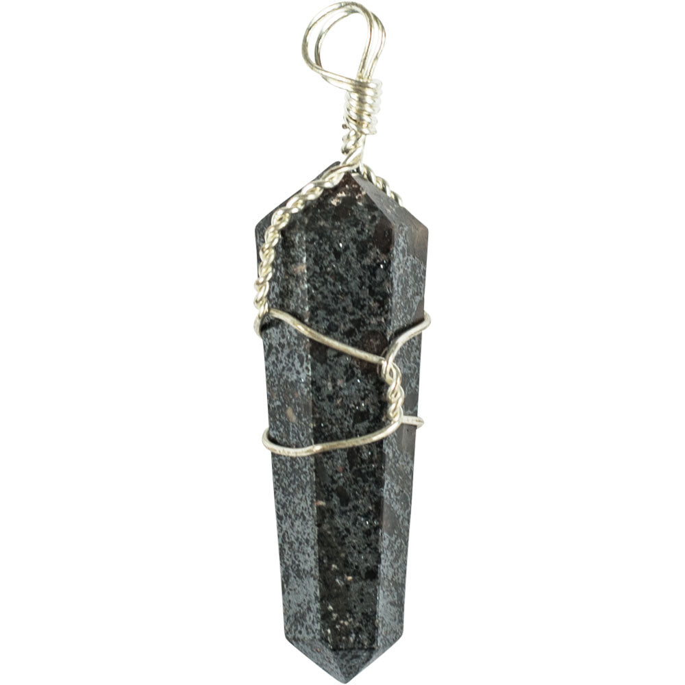Wire Wrapped Point Pendants - Hematite