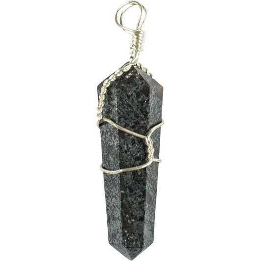 Wire Wrapped Point Pendants - Hematite