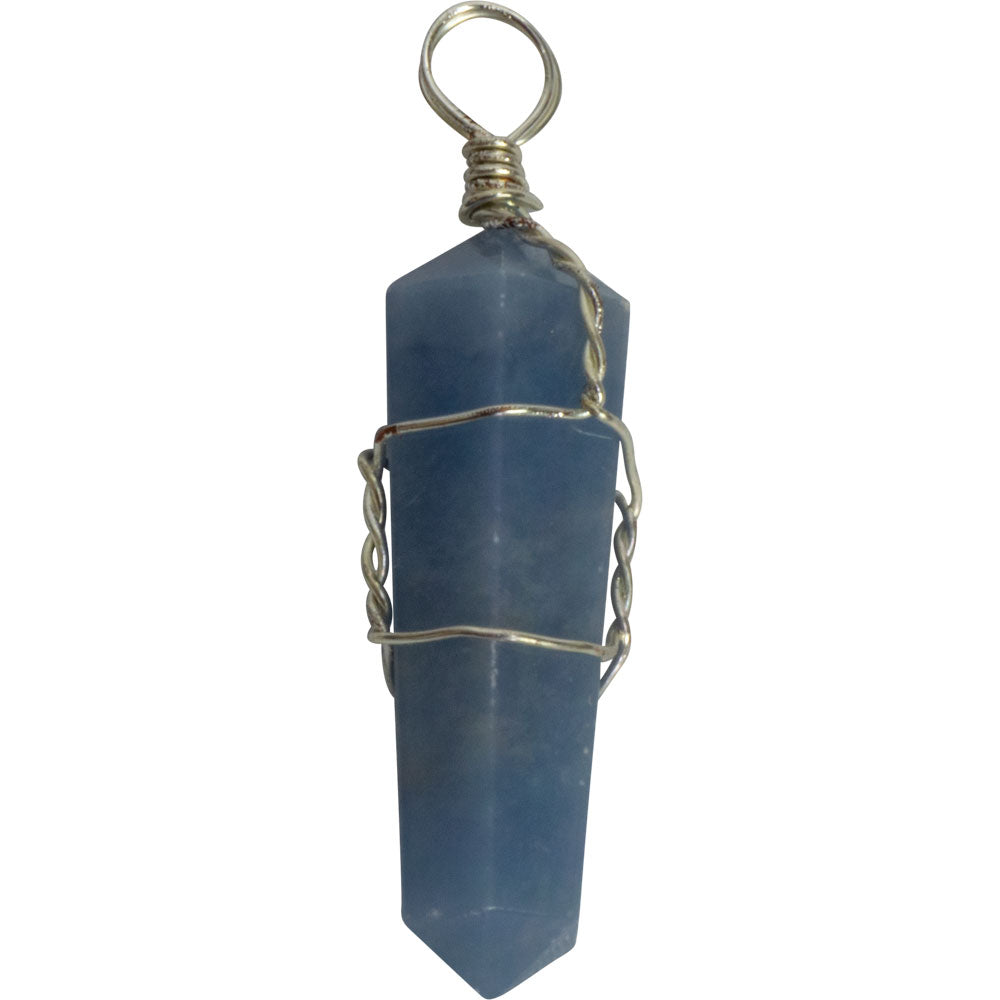 Wire Wrapped Point Pendants - Angelite