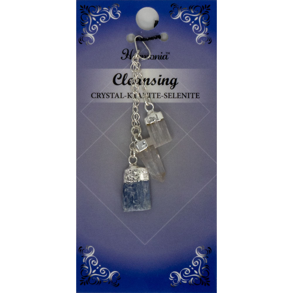 Gemstone Pendant - Cleansing - Clear Quartz, Kyanite, Selenite
