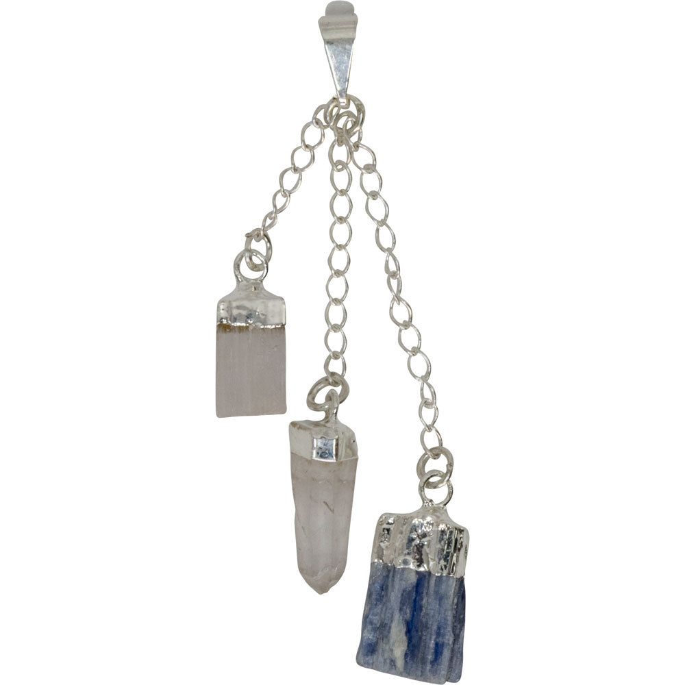 Gemstone Pendant - Cleansing - Clear Quartz, Kyanite, Selenite