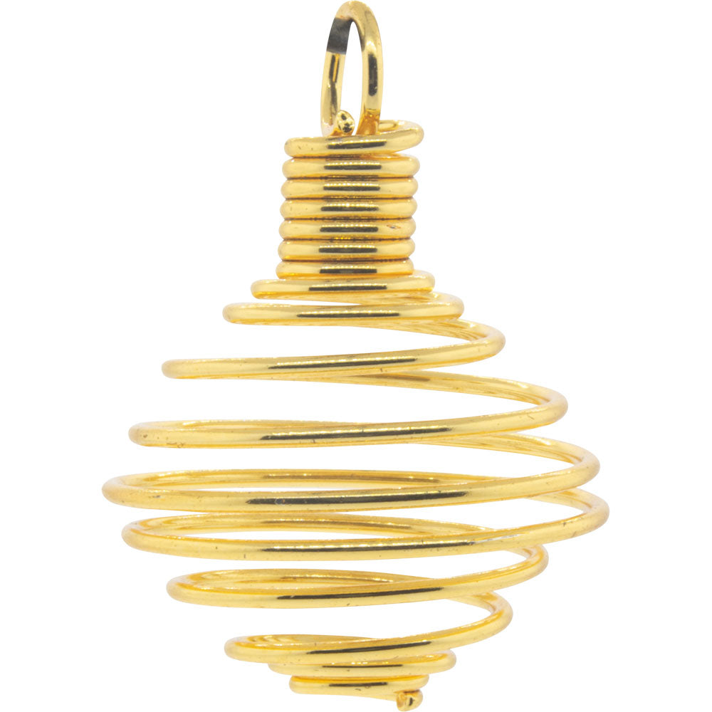 Large Tumbled Stone Cage Empty Gold Plated