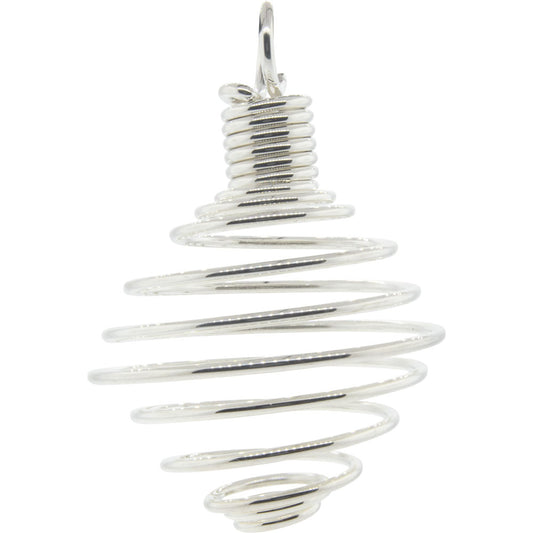 Large Tumbled Stone Cage Empty Silver Plated