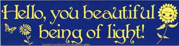 "Hello You Beautiful Being Of Light" Bumper Sticker