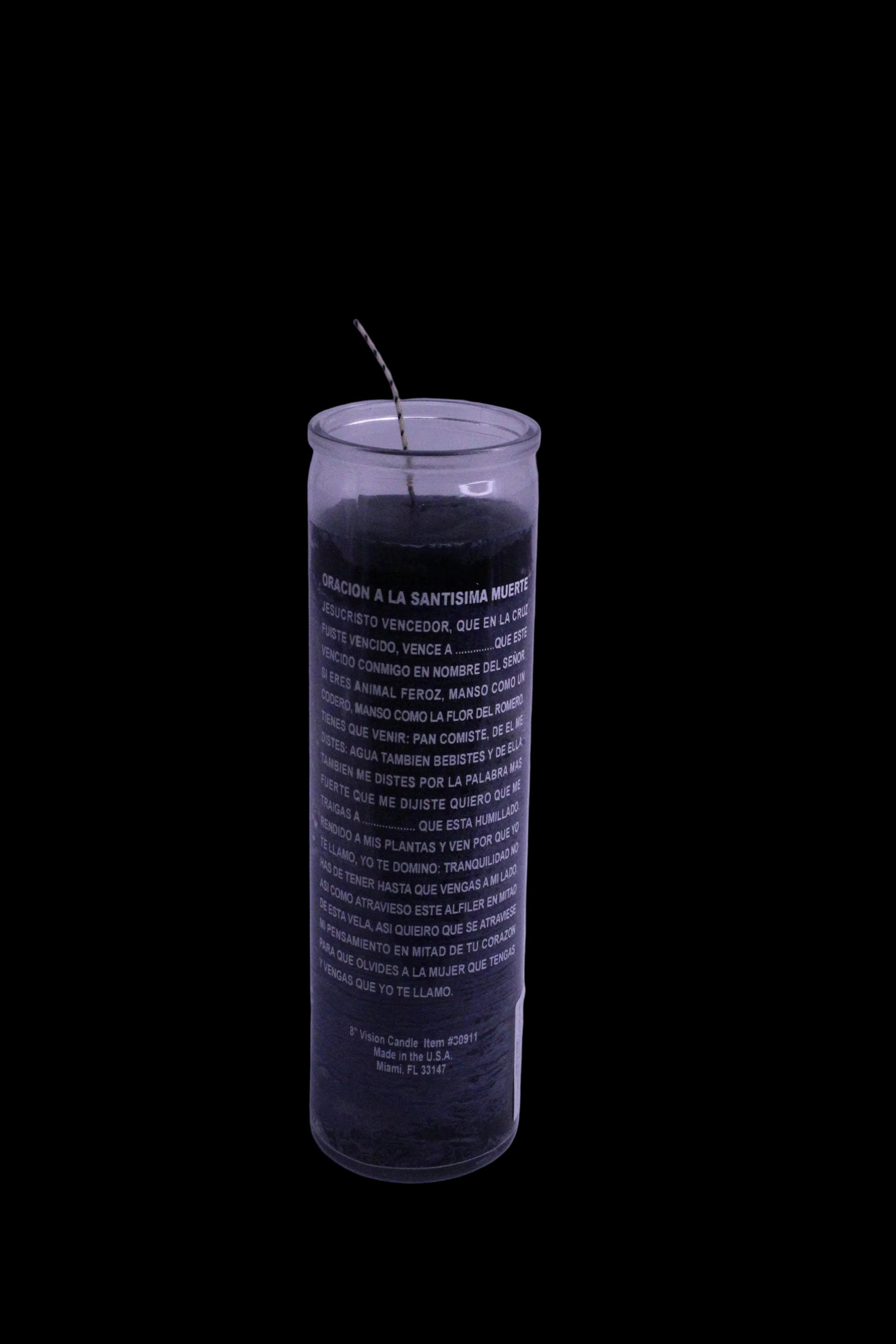 Santa Muerte Black 5-7 day candle U/D