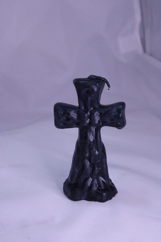Cross Figure Candle Black