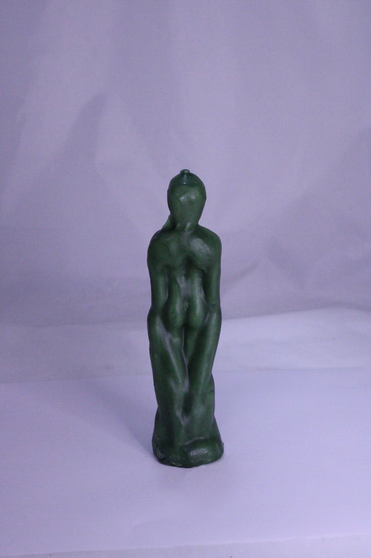 Male Figure Candle Green