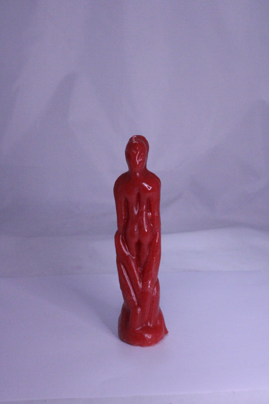 Male Figure Candle Red