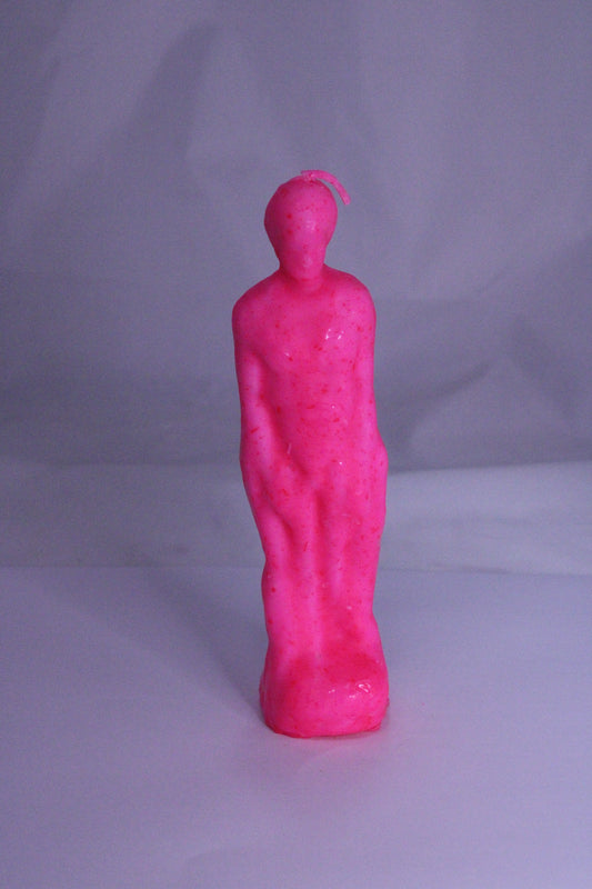 Male Figure Candle Pink