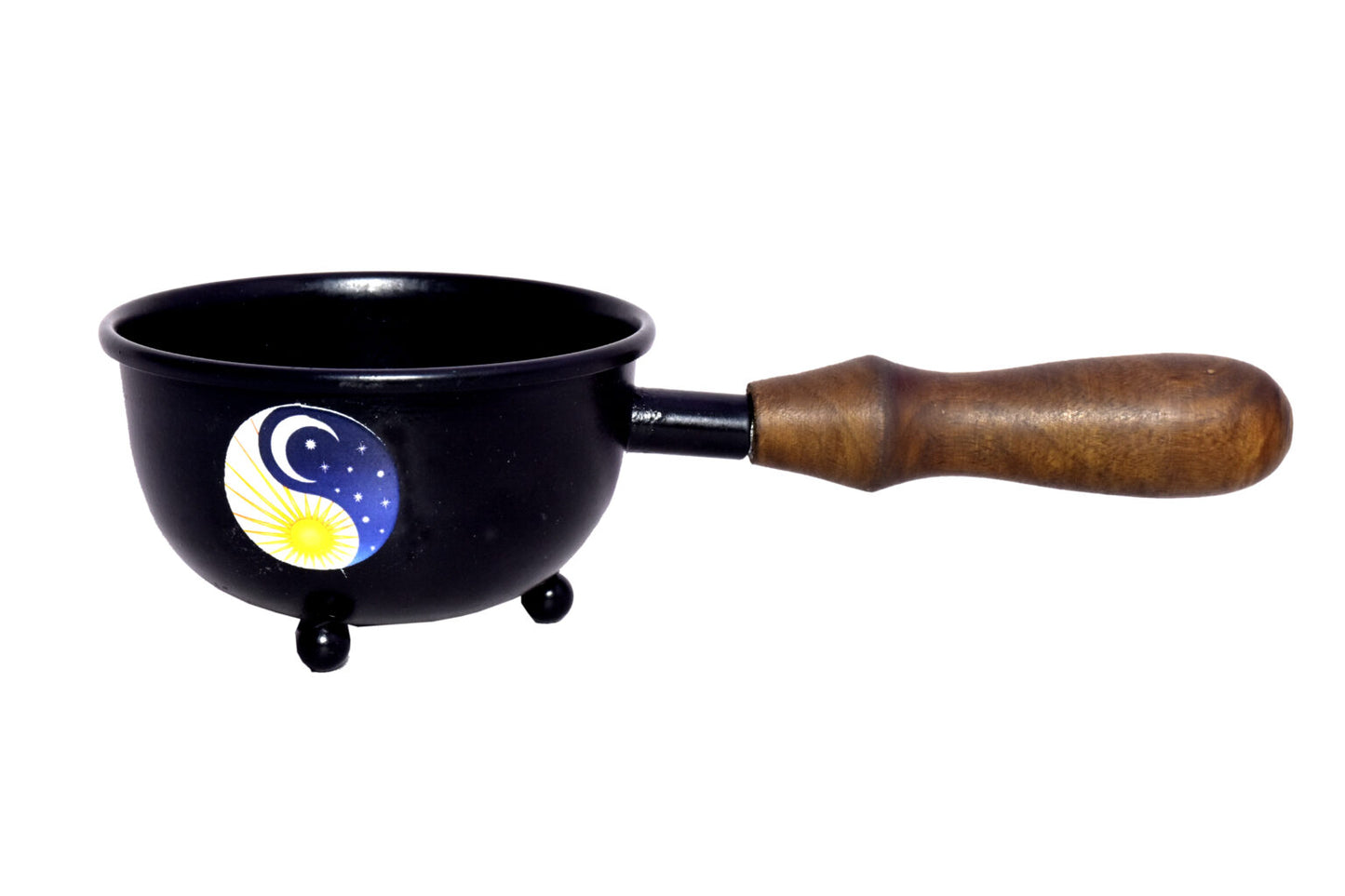 3" Sun & Moon Metal Smudge Pot With Handle