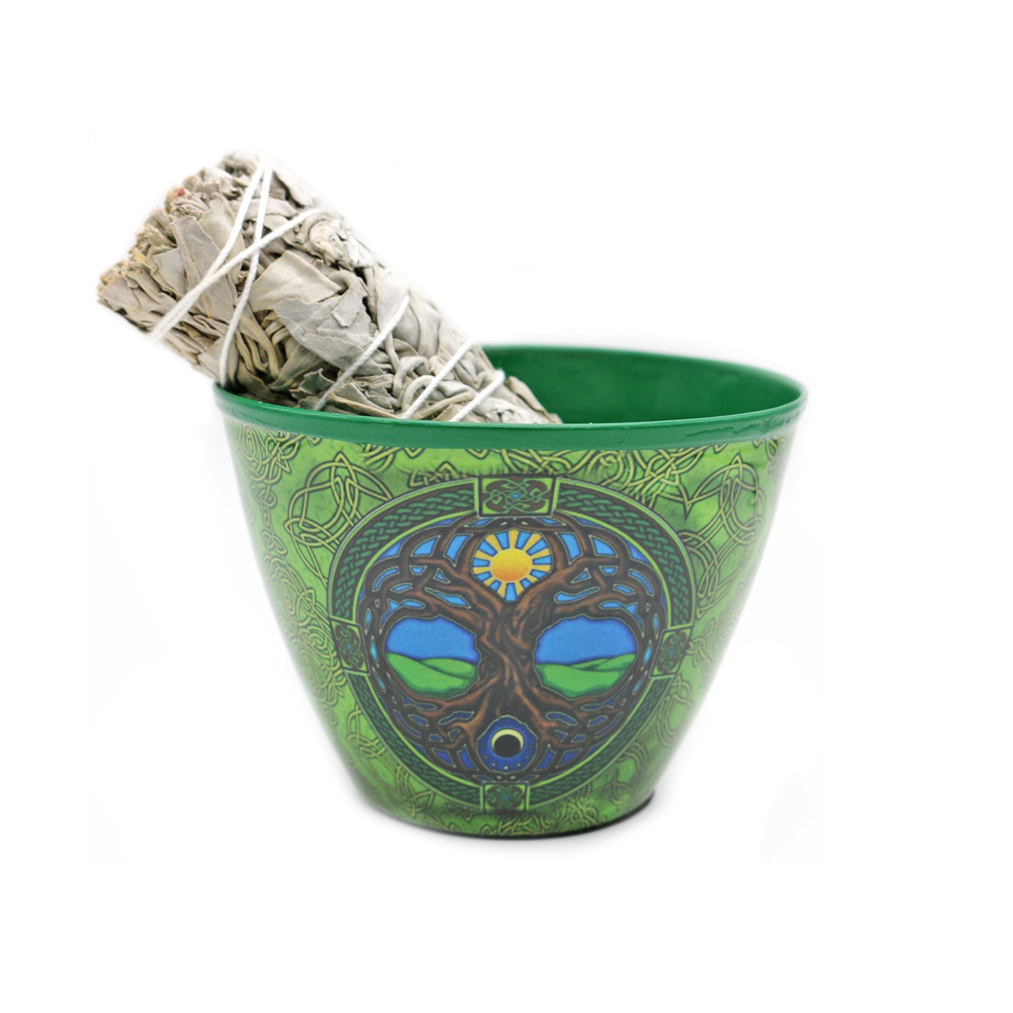 3" Tree Of Life Metal Smudge Bowl