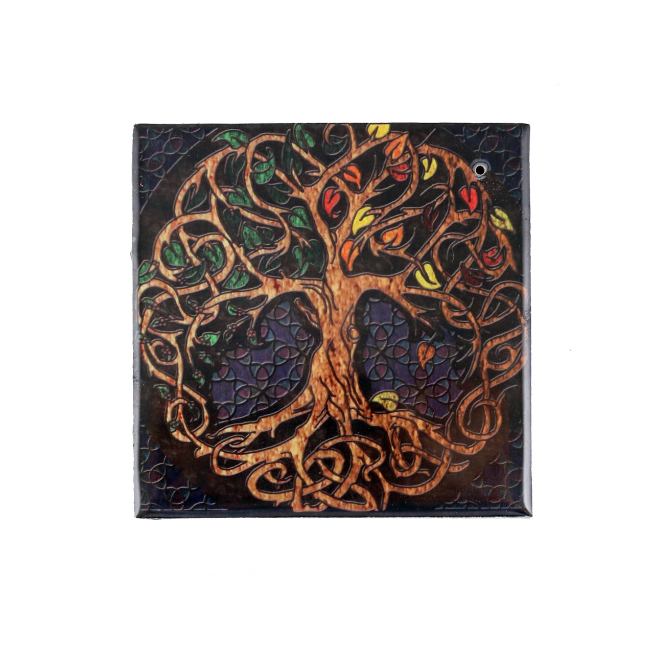 4" Tree Of Life Wooden Incense Ash Catcher