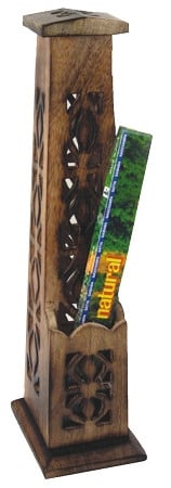 12" Wooden Incense Tower W/Holder - Top Mount - 65187