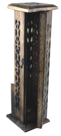 12" Wooden Incense Tower - W/Holder - Inside Mount - 65186