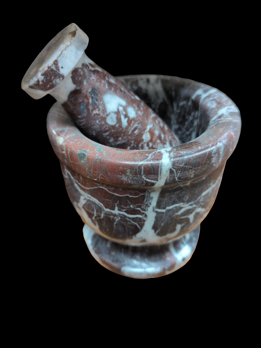 3.5" Red Marble Mortor and Pestal