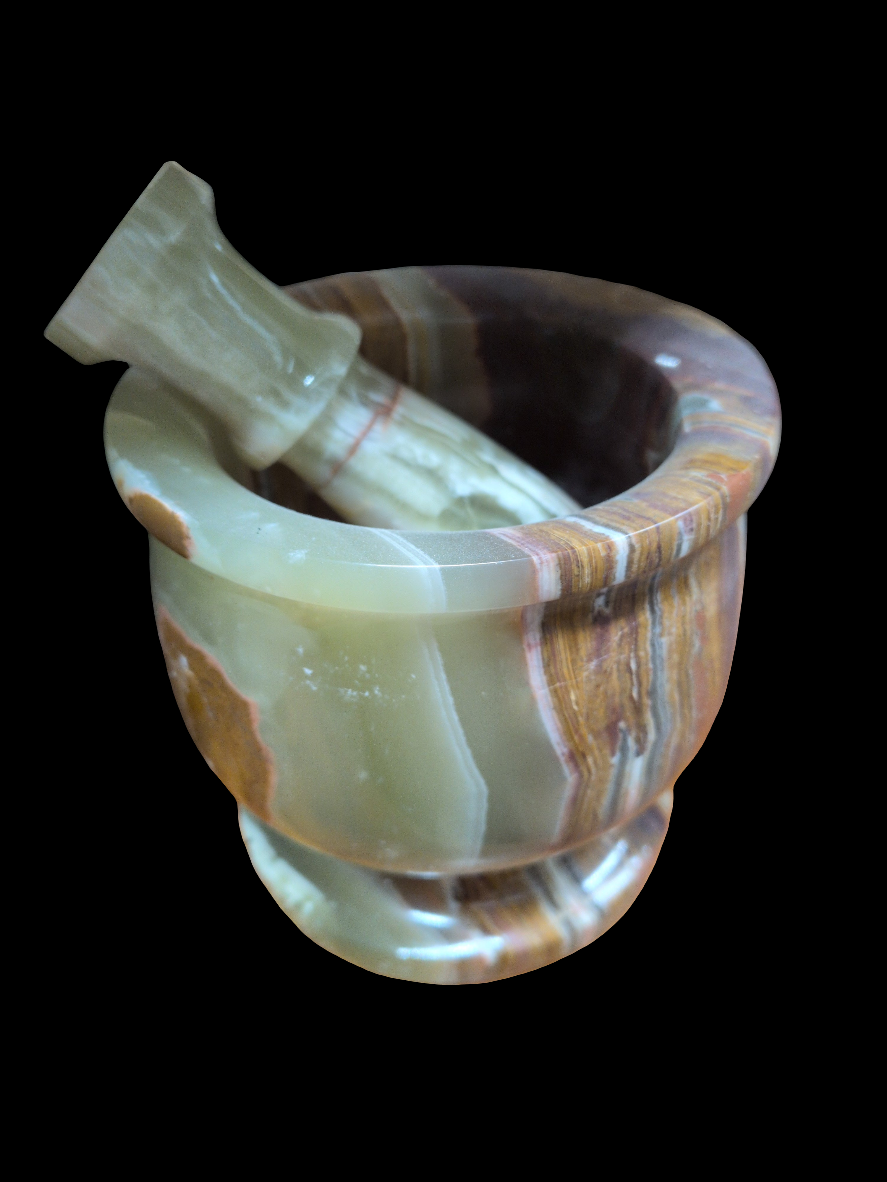 5" Green Onyx Mortor and Pestal
