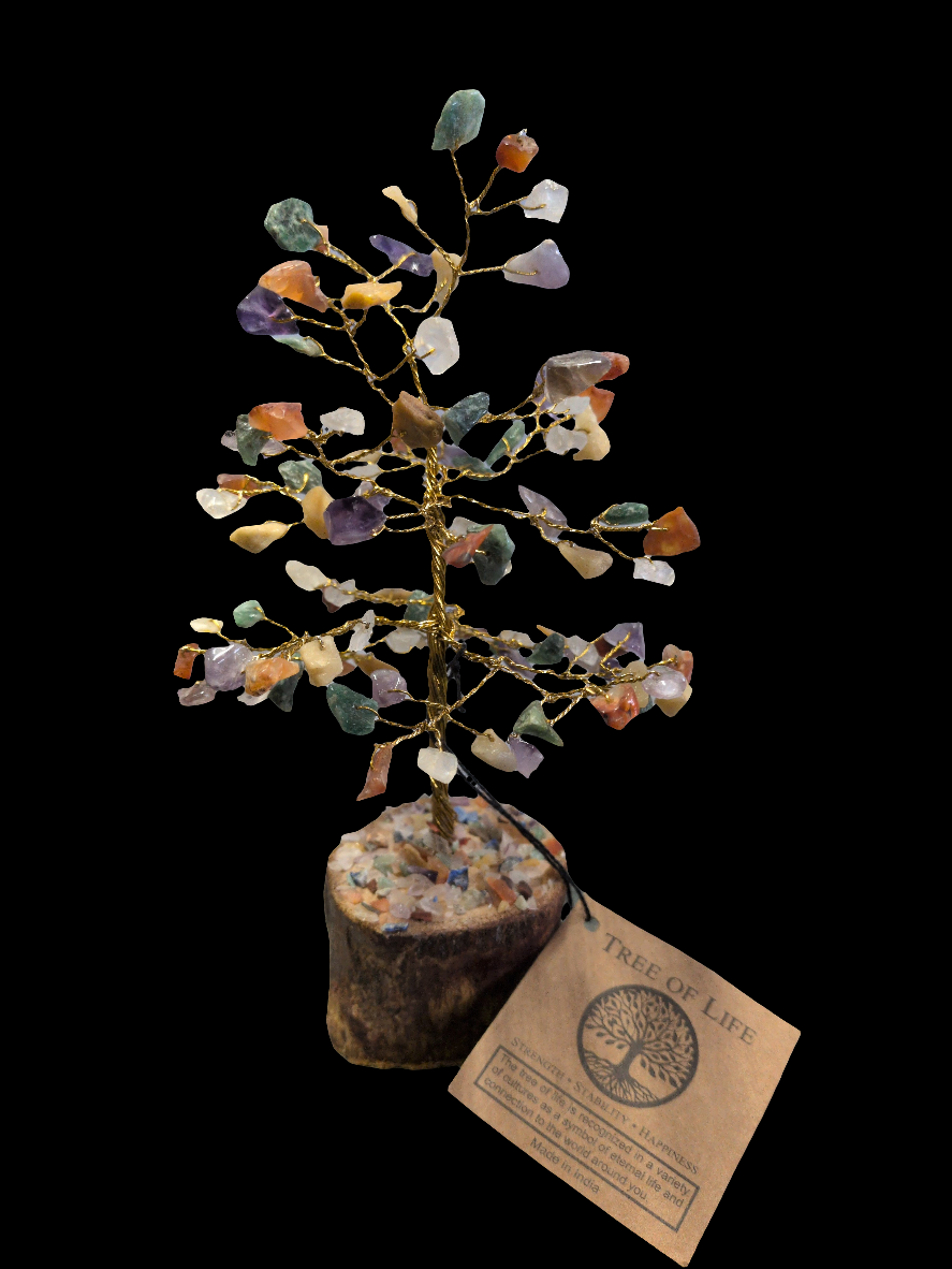 100 mixed stone/wood base Gemstone Tree