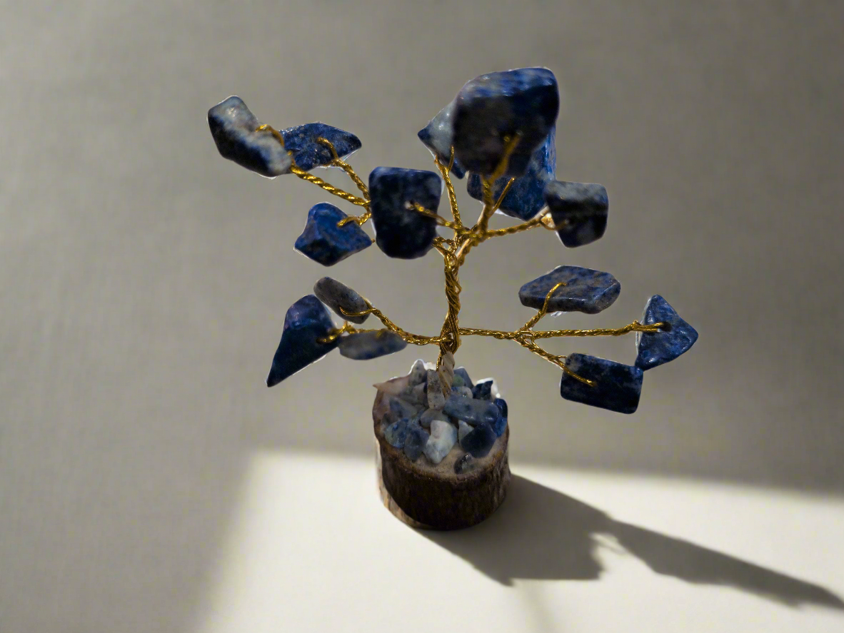 Assorted mini wood base Gemstone Trees