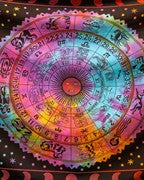 Cotton Powerloom Zodiac Wall Hanging Tie Dye 55 x 85