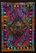 Cotton Tigh Dye 7 Chakra Wall Hanging Multi Color 55 x 85