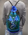 Cotton Celtic Dragon Design Backpack Blue