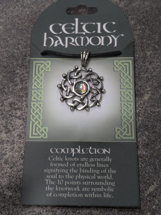 Celtic Harmony Completion Pewter Pendant w/ Leather cord