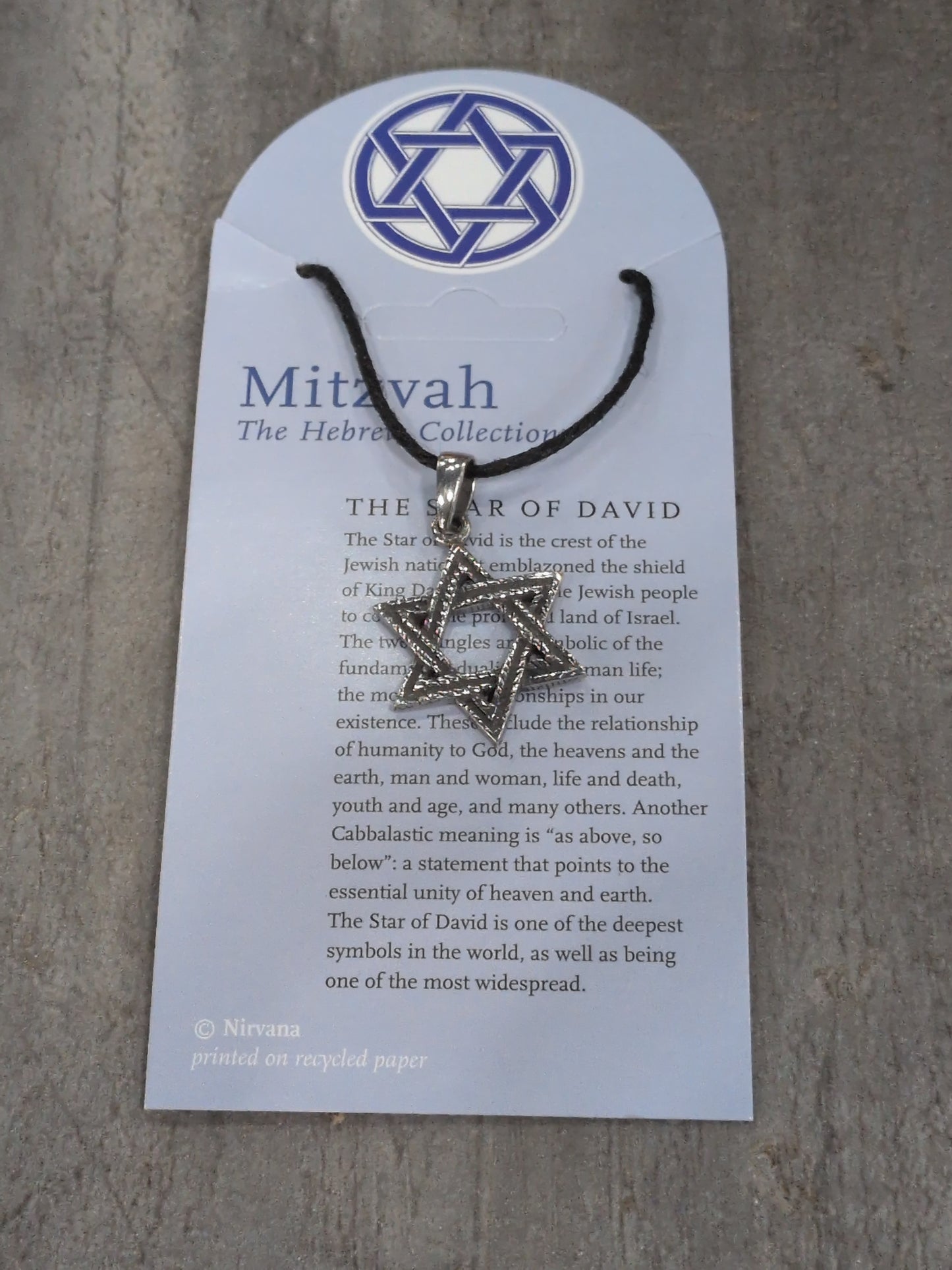 Mitzvah collection Star of David Pewter Pendant