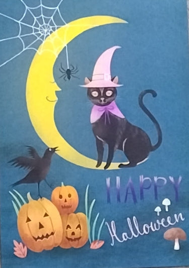 Happy Halloween Black Cat Gift Card
