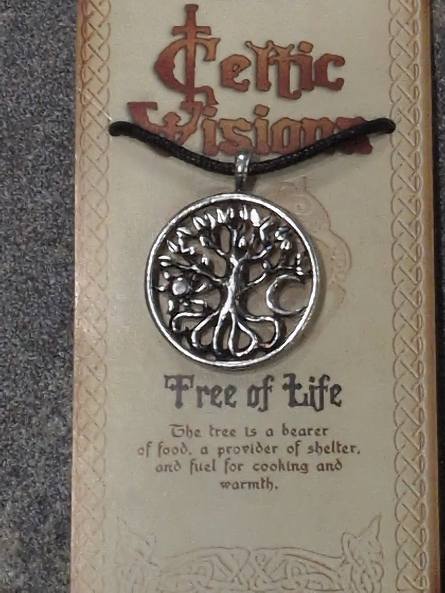 Celtic Visions Tree of Life Pewter Pendant w/ Leather cord