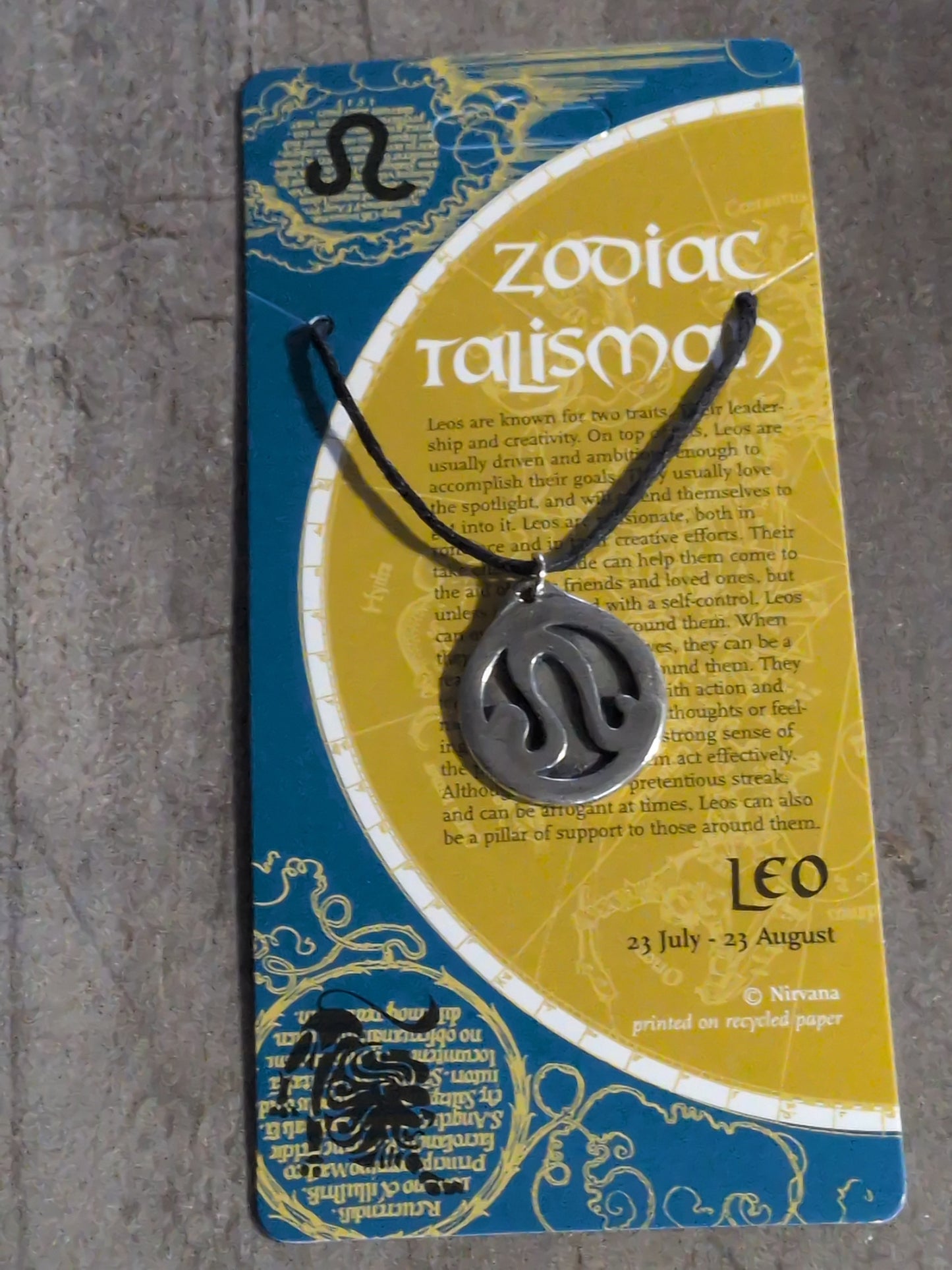 Zodiac Talisman Leo Pewter Amulet