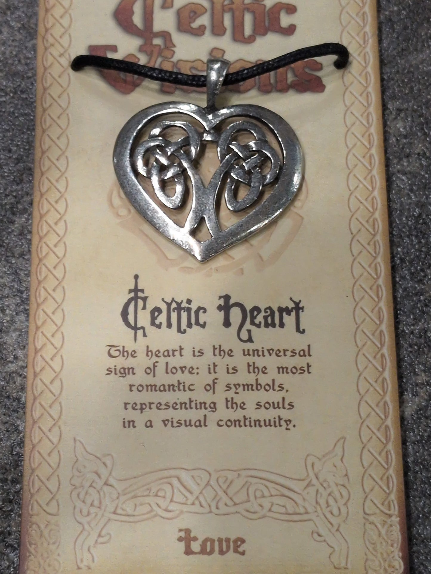 Celtic Visions Celtic Heart Pewter Pendant w/ Leather cord