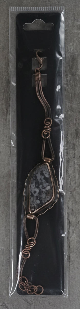 Copper Bracelet with Rainforest Jasper