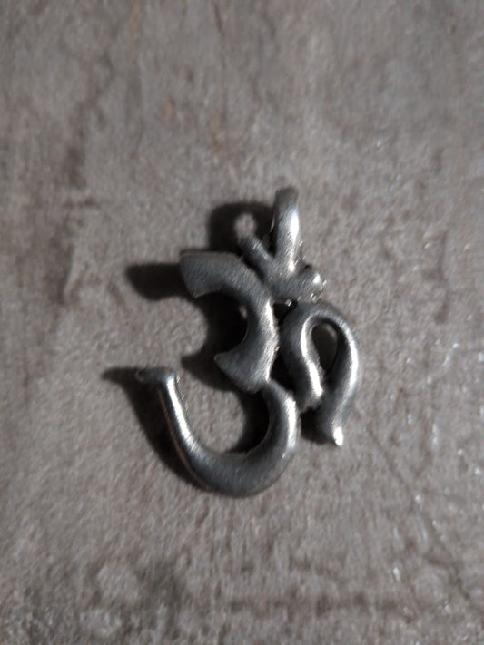 Veda / Vedic Collection Smooth Om Pewter Pendant
