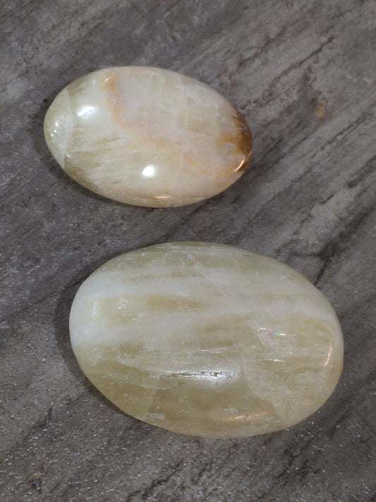 Lemon Calcite palm stone Priced Each