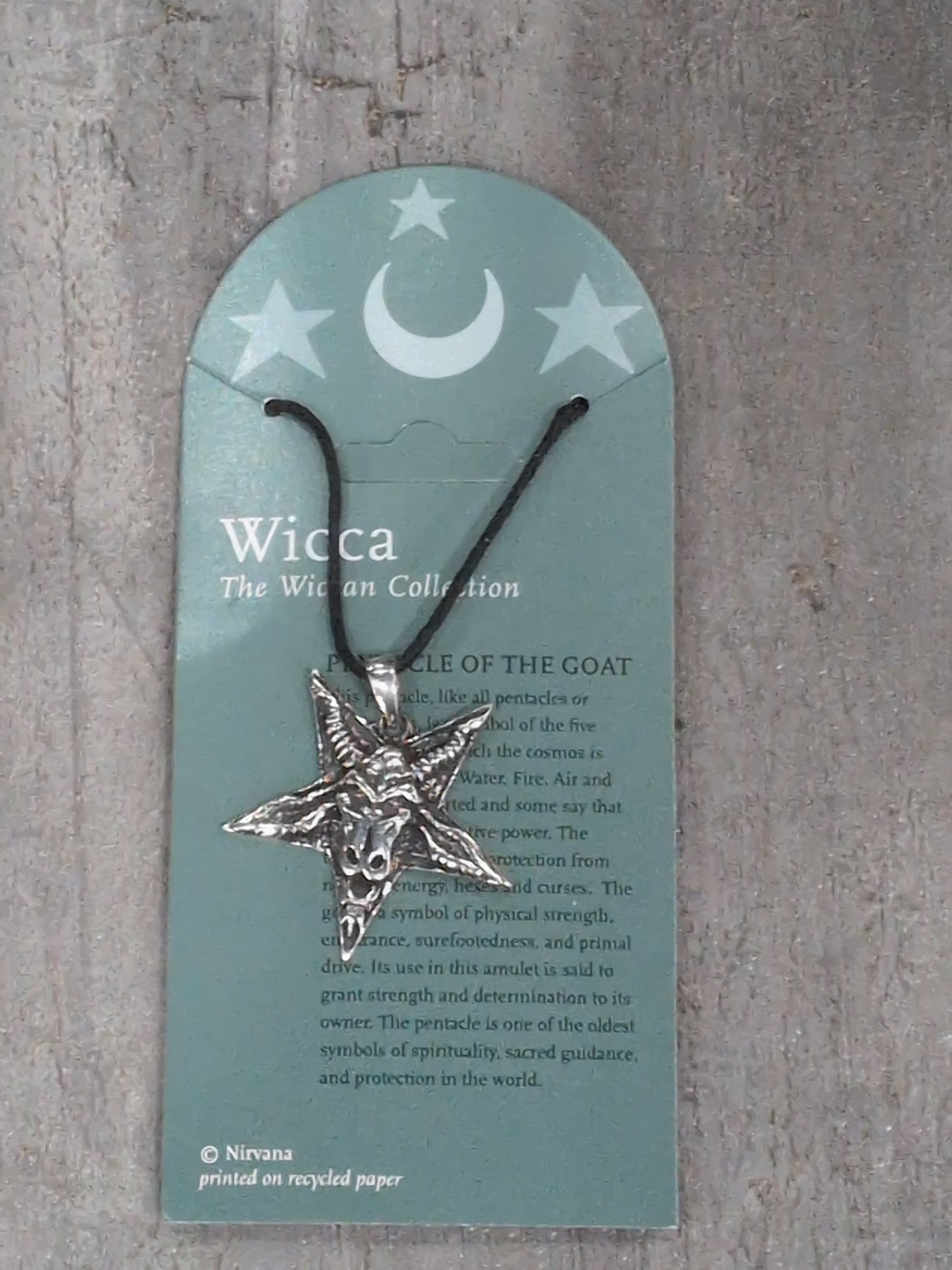 Wicca Collection Small Pentacle of the Goat Pewter Pendant