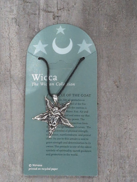 Wicca Collection Small Pentacle of the Goat Pewter Pendant