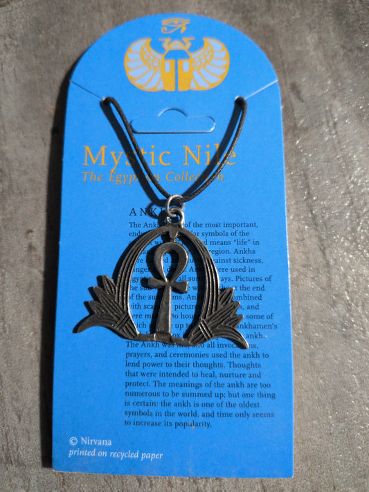Mystic Nile (Egyptian Collection) Ankh w/ Papyrus Pewter Pendant