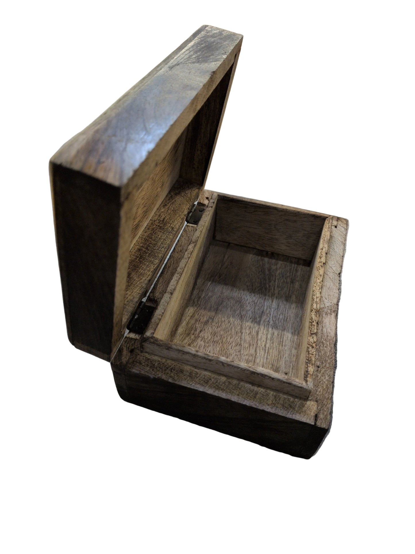 Hand carved wood Tarot storage box w/ punched steel Elephant