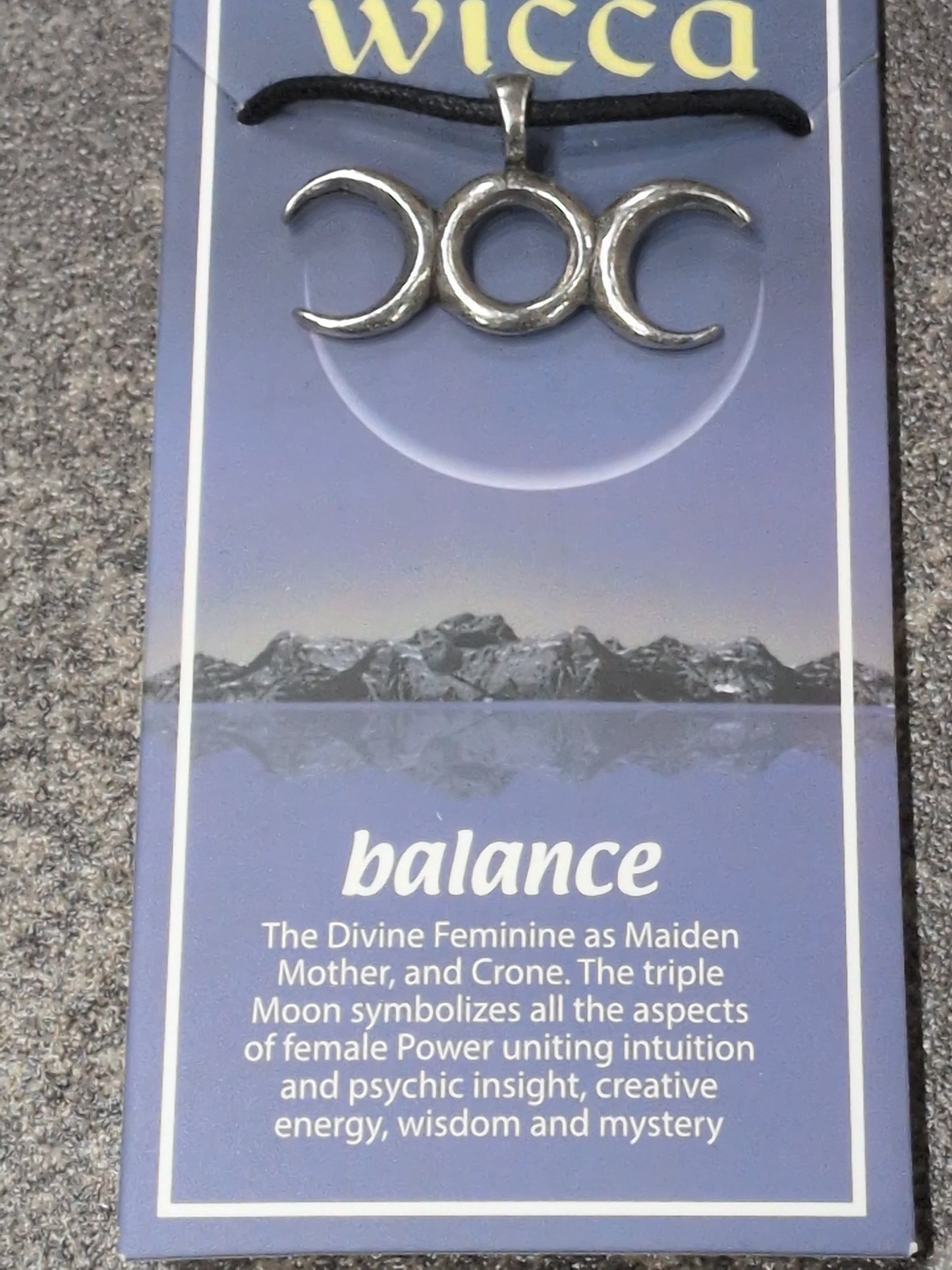 Wicca- Balance Pewter Pendant w/ Leather cord