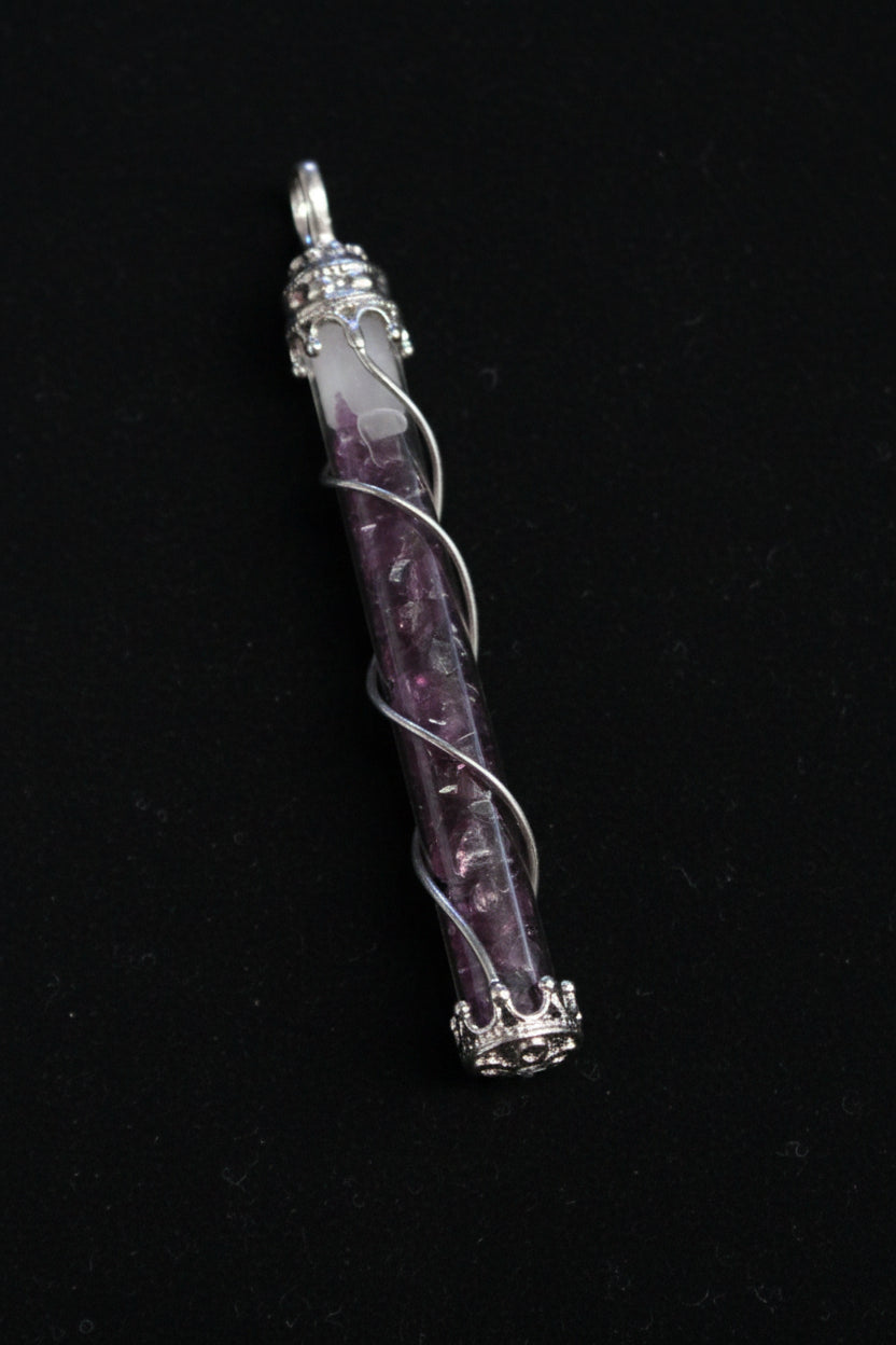 Fused Quartz Vile- Garnet